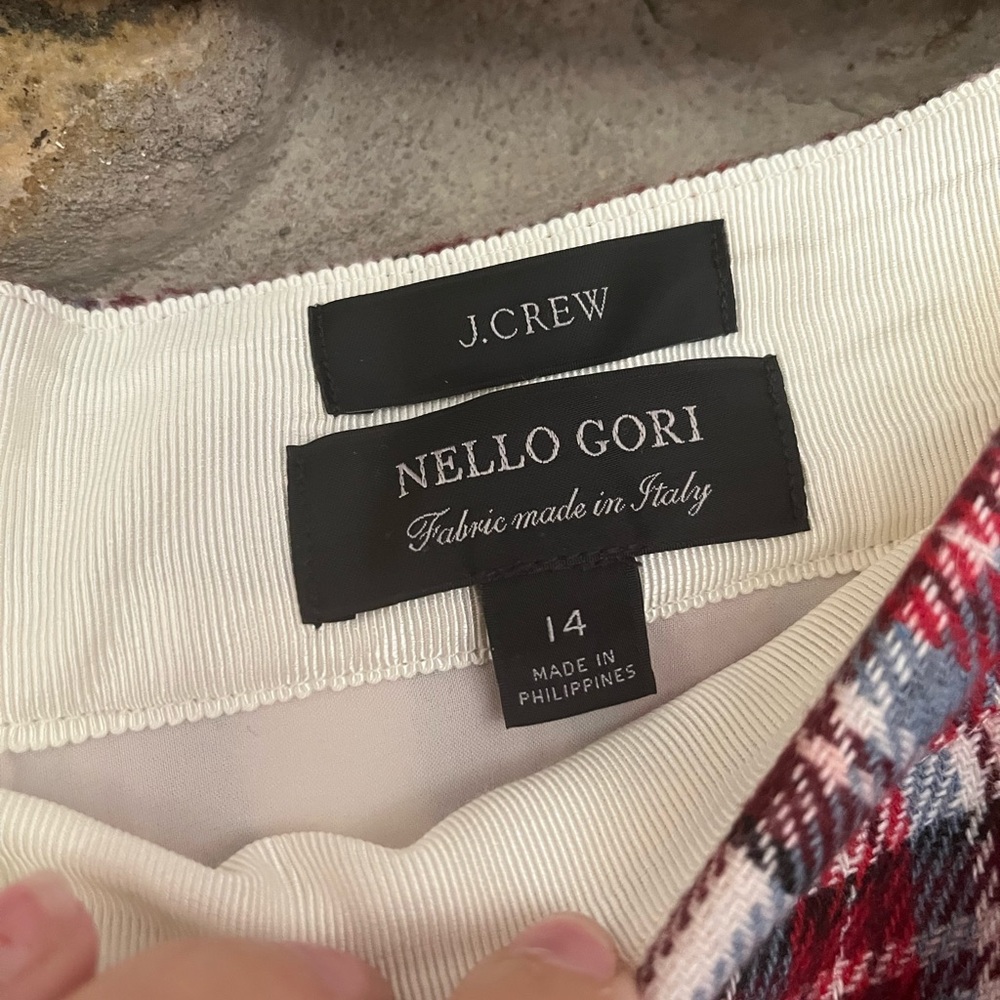 J. Crew Red and White Plaid Skater Skirt - Picture 4 of 4